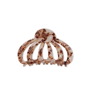 Grande pince à cheveux élégante avec motif écaille de tortue ambre pour coiffures chics