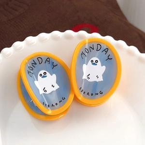 Halloween Fun Ghost Acetate Hair Claw Clip Round Blue Yellow Cartoon Unique Hair Accessory For Women Party Gift