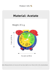 Detailed macro view showing the 7.1cm acetate clock hair claw with colorful resin finish
