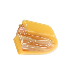 Fashionable acetate hair claw clip with yellow gradient and glitter for women