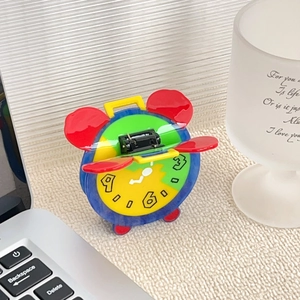 Colorful clock-shaped hair claw clip with playful ears for women Spring 2025 accessory