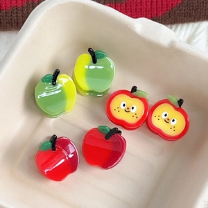 Cute Fruit Shape Mini Apple Hair Claw Clip Acetate Small Side Hair Clip For Kids Girls Sweet Polished Hair Accessories