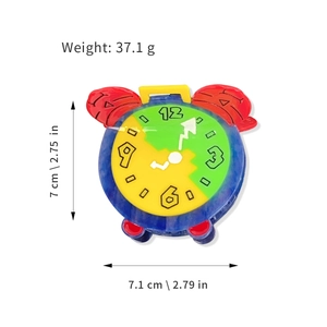 Colorful alarm clock acetate hair claw clip for women, bright retro spring 2025 style hair accessory