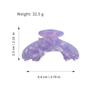 Elegant purple tulip flower hair claw clip with pearlescent finish for women