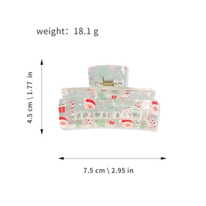 Christmas Santa Claus hair claw clip with measurements 7.5cm width and 18.1g weight