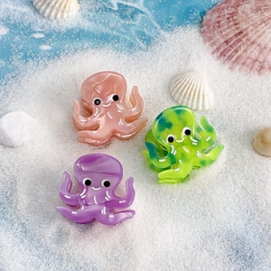 Cute Cartoon Octopus Hair Claw Clip Acetate Marble Pattern Mini Hairpin Marine Style For Women Girls Kids Accessory