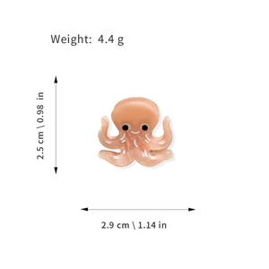 Sparkling orange octopus acetate hair claw clip for kids hair accessories 2.9cm