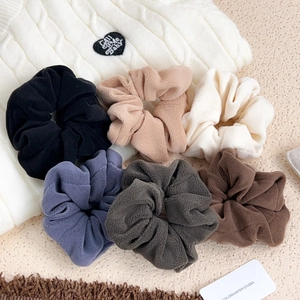 Vintage Plush Large Scrunchies Soft Lamb Wool Elastic Hair Ties For Women Girls Autumn Winter Hair Accessories