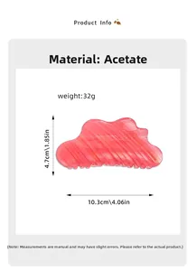 Pince à cheveux rayée rose et orange en acétate, dimensions 10,3 cm long et 4,7 cm haut