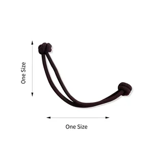 Durable coffee brown braided elastic hair tie in one size for high ponytail styling