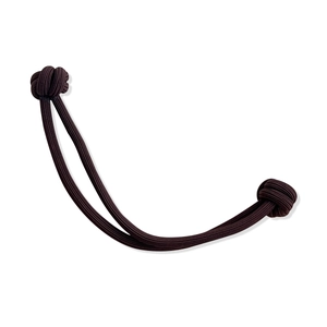 Durable dark brown high elastic hair tie with button knot for high ponytail styles