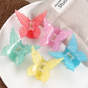 Iridescent Acrylic Butterfly Hair Claw Clip Cute Shark Clip Fashion Hair Accessories For Women Girls Hair Styling Tools