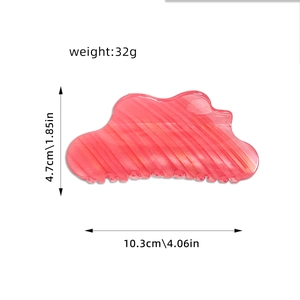 Pince à cheveux rayée rouge pastèque de 10,3 cm, accessoire élégant en acétate pour femmes