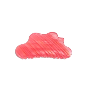Pince à cheveux rose en forme de nuage avec texture marbrée rayée en acétate pour femme