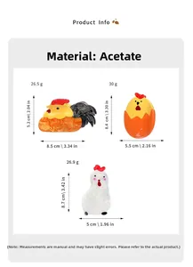Dimensions détaillées et spécifications de poids pour pinces à cheveux coq