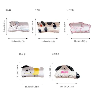 Size chart for 2024 acrylic cartoon dog hair claws with multiple cute animal patterns