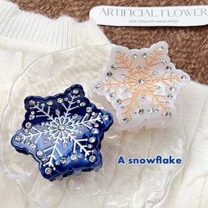Pinza per Capelli a Fiocco di Neve in Acetato Vintage Con Strass Eleganti Accessori per Capelli Invernali Donna Festa Matrimonio
