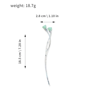 Silver lotus root hair pin for women, minimalist vintage style hair stick 18.5cm