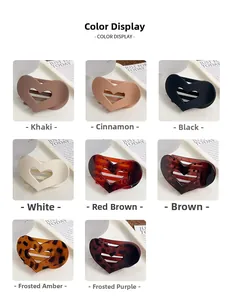 Lot de pinces à cheveux en forme de cœur avec divers coloris et finitions mates