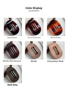 Barrettes à cheveux ovales plates aux finis mats et brillants en diverses couleurs