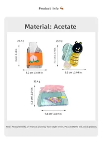 Spécifications de taille pour les pinces à cheveux en acétate, motifs pêche et abeille