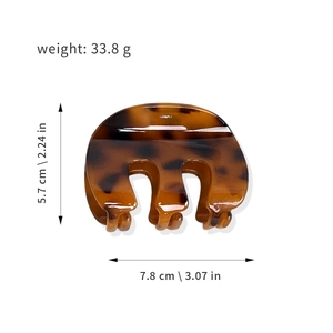 Tortoiseshell M-shaped hair claw clip for women, medium size matte finish shark clip