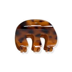 Glossy tortoiseshell patterned medium m-shape pumpkin hair claw clip for women