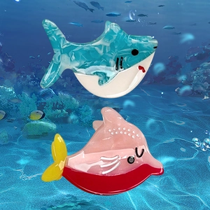 Acetat Cartoon Meerestiere Mini Haarkralle Hai Delphin Kleine Haarspangen Süß Haarschmuck Für Damen Kinder Täglich Stil