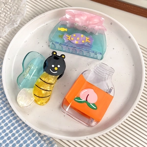 Pince à Cheveux en Acétate Fruits Bonbons Abeille Dessin Animé Doux Transparent Accessoires de Cheveux pour Femmes Mode