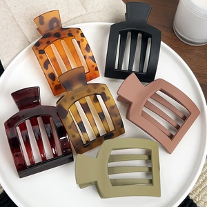Large Hollow Square Hair Claw Clip Matte Finish Geometric Shark Clip For Women Thick Hair Accessories Non-Slip Hair Grip
