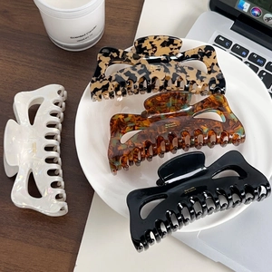 Large Bow Hollow Hair Claw Clip Vintage Imitation Cellulose Acetate Strong Hold Shark Clip Fashion Hair Accessories For Women