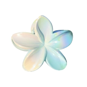 Pearlescent gradient flower hair claw clip with colorful macaron finish for women