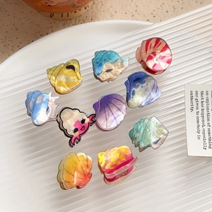 Cute Mini Sea Snail Shell Acrylic Hair Claw Clips Sweet Animal Shark Hair Clips For Kids Girls Fashion Daily Hair Accessories