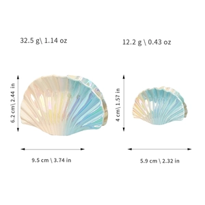 Gradient shell hair claw clips in two sizes with iridescent aurora finish for women