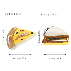 Creative food-shaped pizza and sandwich hair claws made of high-quality acetate fiber