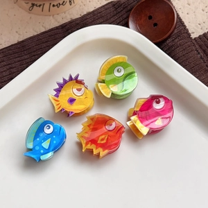 Pince à Cheveux Crabe en Acrylique Poisson Tropical Dessin Animé Mignon Animal Accessoires de Cheveux Mode Femme Fille