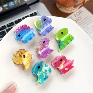 Acrylic Cartoon Dinosaur Mini Hair Clip Cute Animal Pattern Small Claw Clip Personalized Hair Accessories For Women Girls