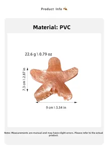 Detail of starfish hair claw clip in soft orange-pink PVC with sparkling gold glitter