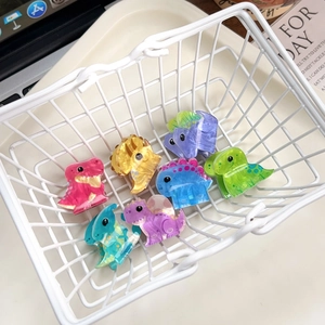 Colorful acrylic dinosaur hair clips for women in mini cute animal cartoon designs