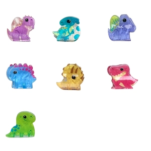 Cute acrylic mini animal hair clips in various cartoon dinosaur shapes and pearly colors