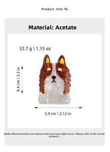 Spécifications détaillées de taille et de poids de la pince à cheveux Border Collie