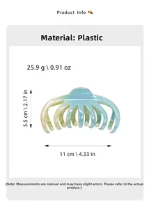 Detailed size info of gradient shark hair claw clip with 11cm length and 25.9g weight