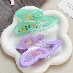 Romantic Butterfly Acetate Hair Claw Elegant Hollow Shark Clip Glitter Inlay Butterfly Hair Clip For Women Spring Hair Accessories