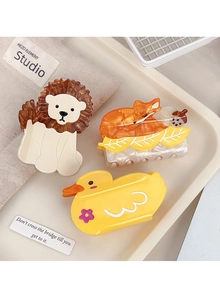 Three-piece set of cartoon lion, fox and duck cellulose acetate medium hair claws