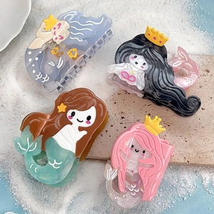 Cute mermaid acetate hair claws in four colors for sweet ocean style hair styling