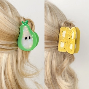 Pinces à cheveux mignonnes en acétate forme fruit et toast pour demi-queue