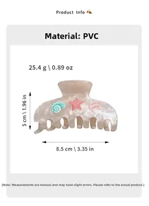 Détails de la pince à cheveux océan avec dimensions 8,5 cm et poids 25,4 g