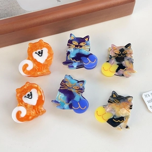 Süße Cartoon Katze Hund Acetat Haarklammern Mini Tierform Seitenclips Für Damen Mädchen Süß Individuelle Haarschmuck
