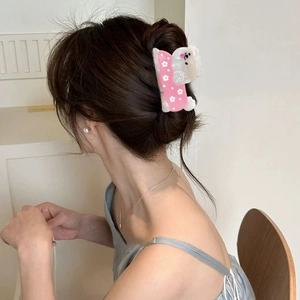 Süße Welpen-Haarklammer aus Acetat für Damen-Frisuren mit Blumen-Design