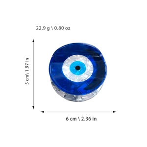 Pince à cheveux œil bleu en verre mesurant 6x5cm et pesant 22,9 grammes